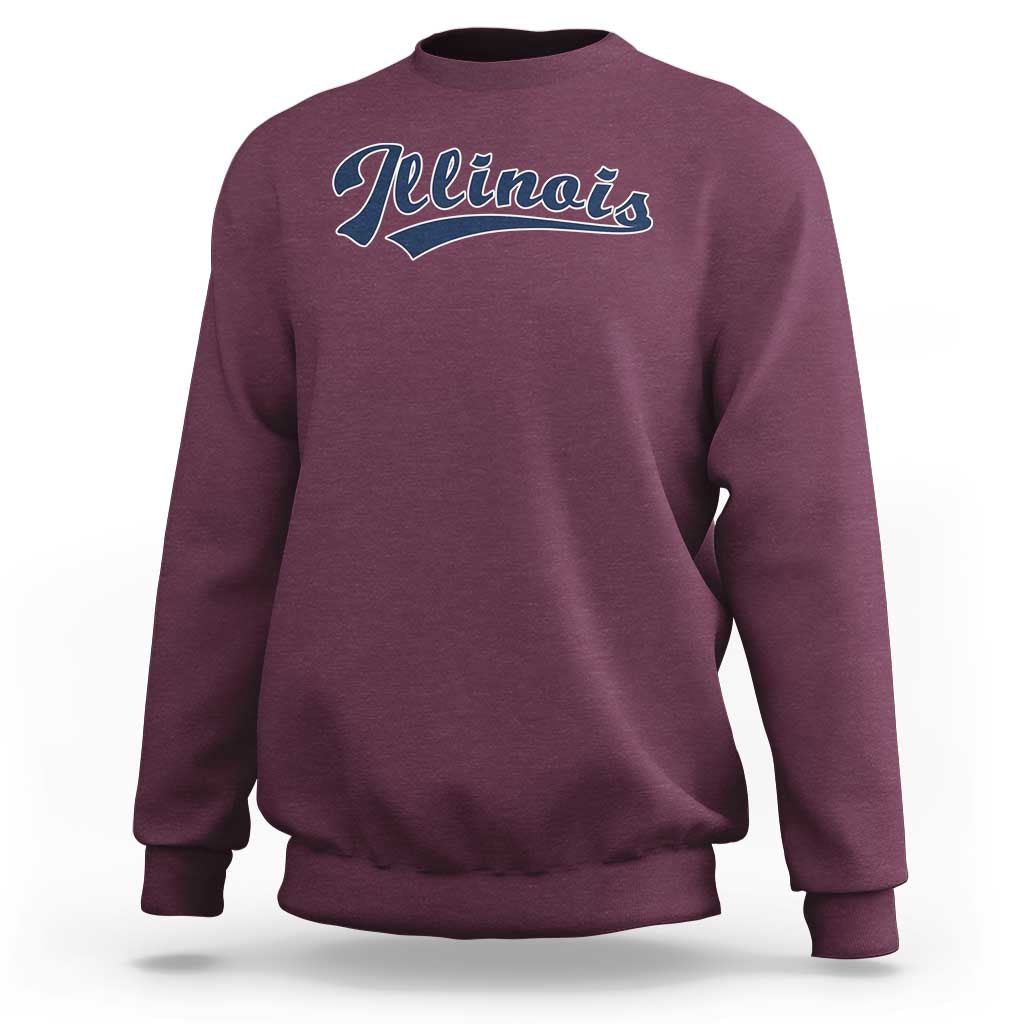 Illinois Varsity Script Classic Sports Jersey Style Sweatshirt