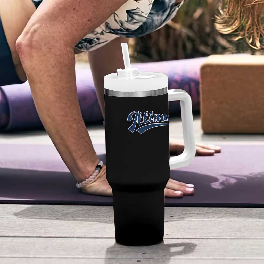 Illinois Varsity Script Classic Sports Jersey Style Tumbler With Handle
