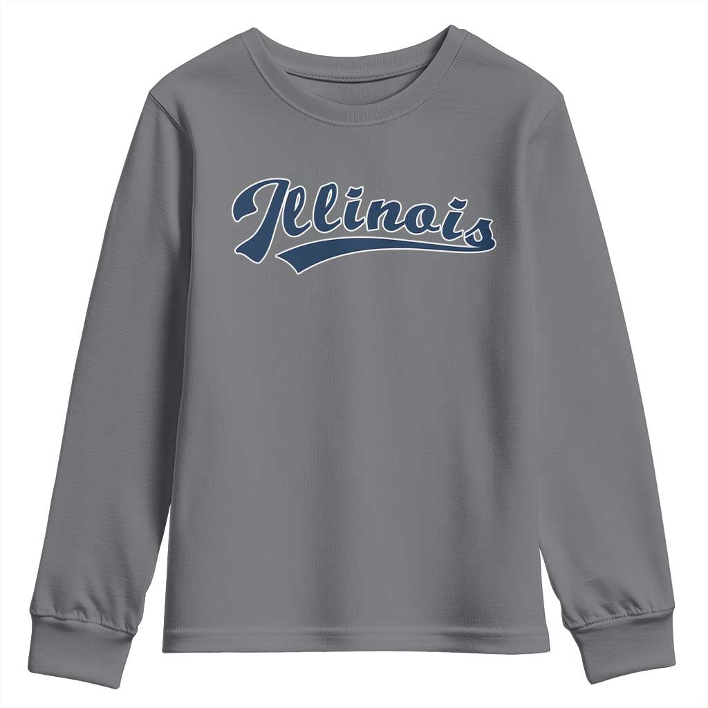 Illinois Varsity Script Classic Sports Jersey Style Youth Sweatshirt