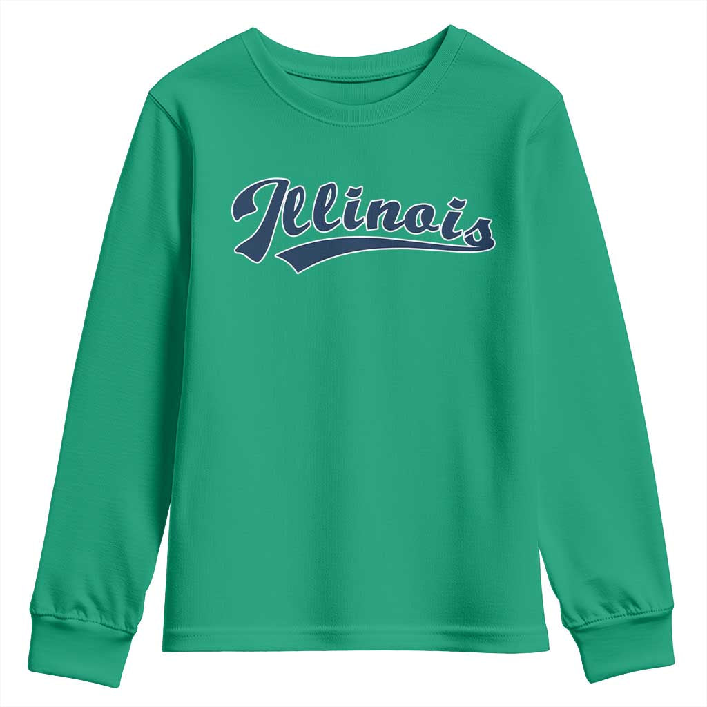 Illinois Varsity Script Classic Sports Jersey Style Youth Sweatshirt