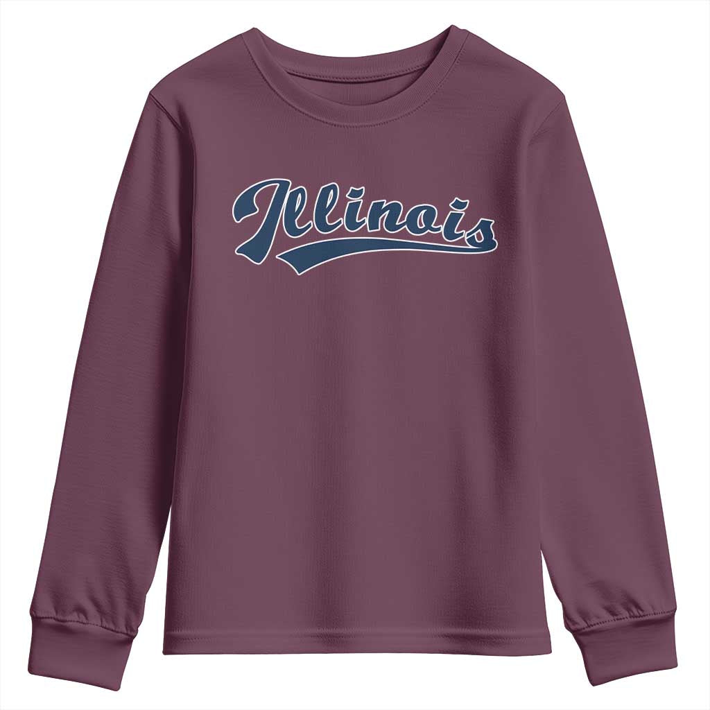 Illinois Varsity Script Classic Sports Jersey Style Youth Sweatshirt