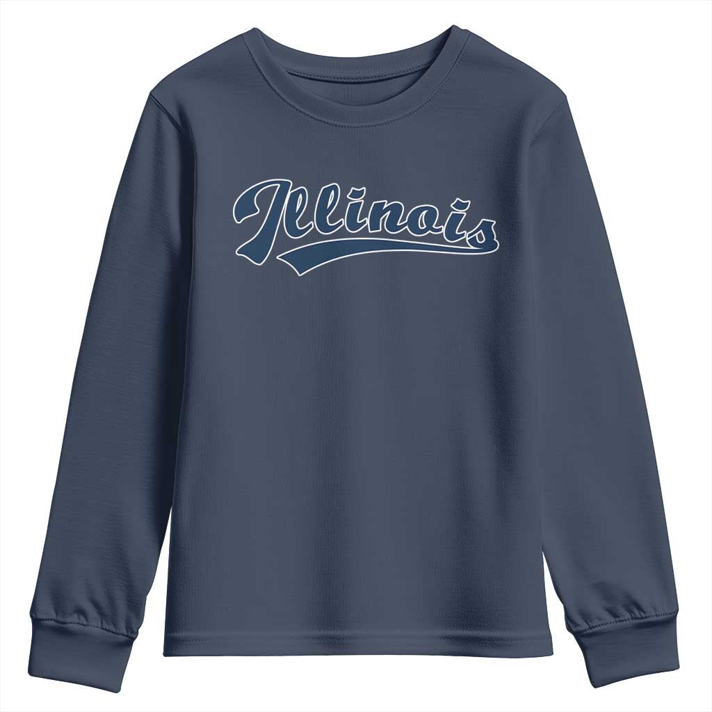 Illinois Varsity Script Classic Sports Jersey Style Youth Sweatshirt
