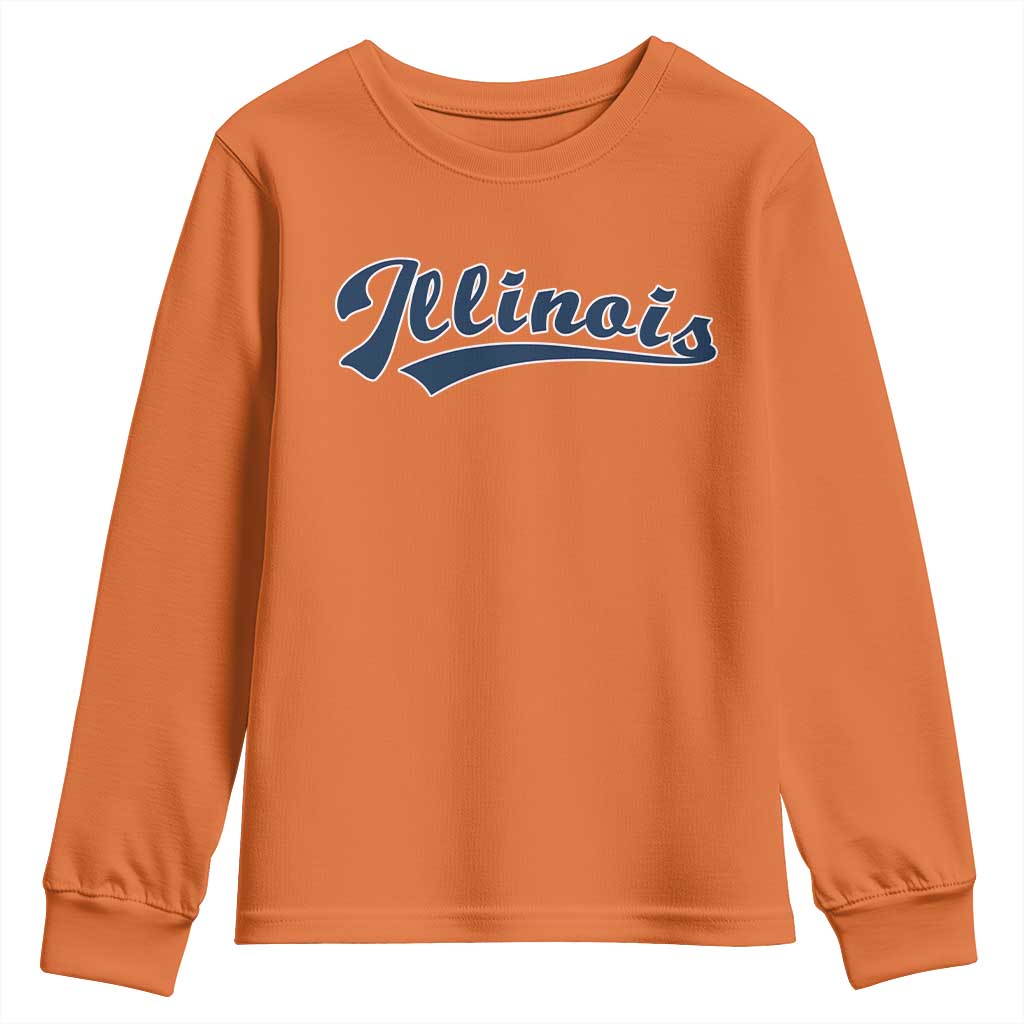 Illinois Varsity Script Classic Sports Jersey Style Youth Sweatshirt