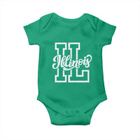 Illinois Sports Fan Baby Onesie Varsity Aesthetic IL State Pride