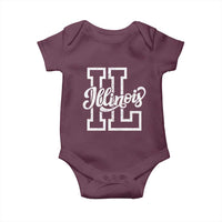Illinois Sports Fan Baby Onesie Varsity Aesthetic IL State Pride