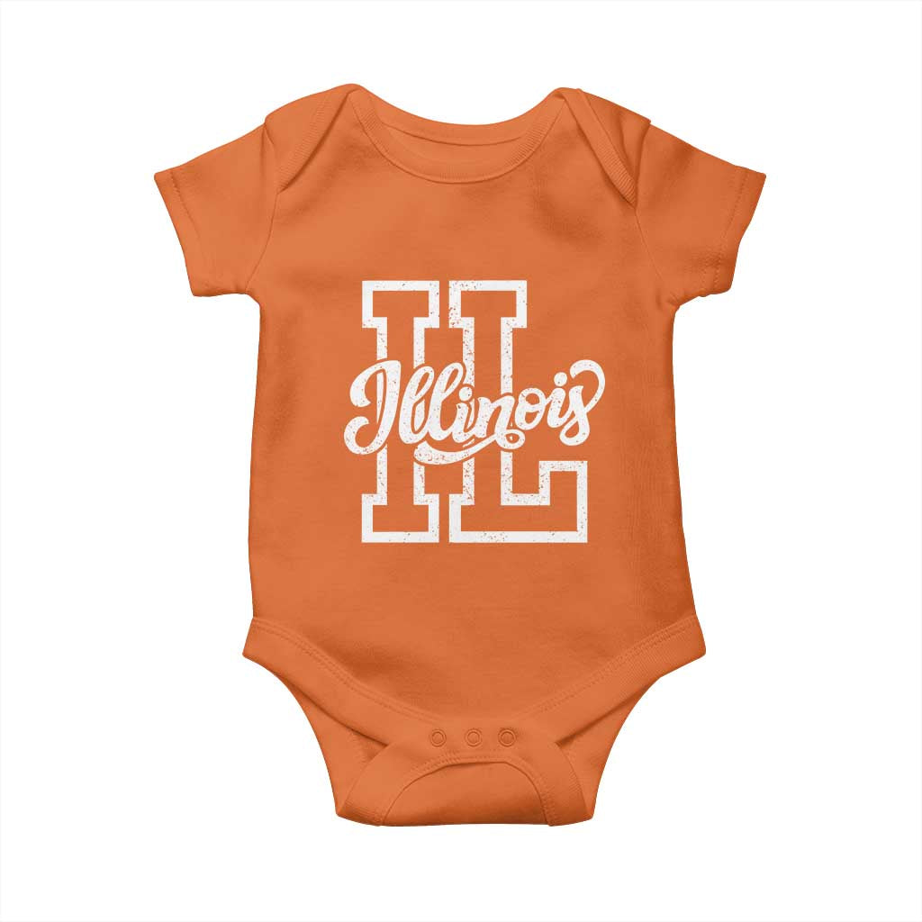Illinois Sports Fan Baby Onesie Varsity Aesthetic IL State Pride