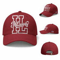 Illinois Sports Fan Baseball Cap Varsity Aesthetic IL State Pride