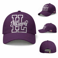 Illinois Sports Fan Baseball Cap Varsity Aesthetic IL State Pride