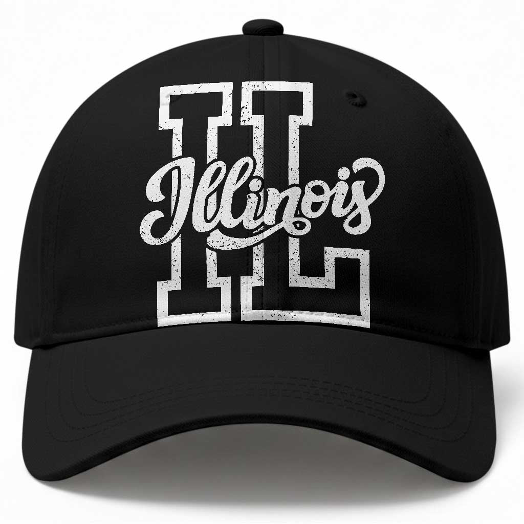 Illinois Sports Fan Baseball Cap Varsity Aesthetic IL State Pride