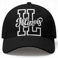Illinois Sports Fan Baseball Cap Varsity Aesthetic IL State Pride