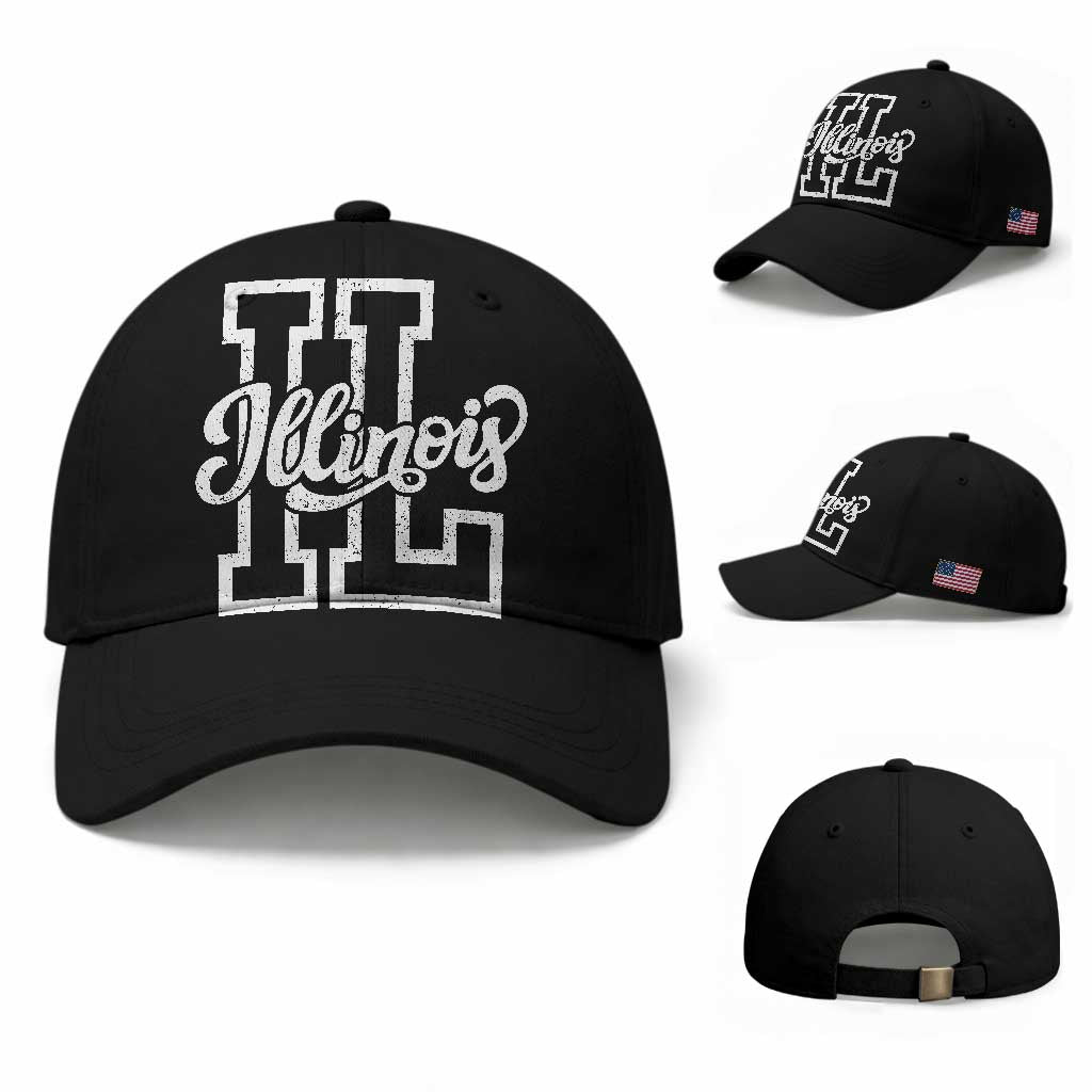 Illinois Sports Fan Baseball Cap Varsity Aesthetic IL State Pride