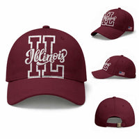 Illinois Sports Fan Baseball Cap Varsity Aesthetic IL State Pride