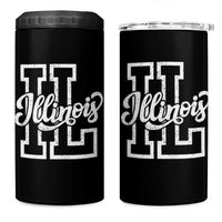 Illinois Sports Fan 4 in 1 Can Cooler Tumbler Varsity Aesthetic IL State Pride