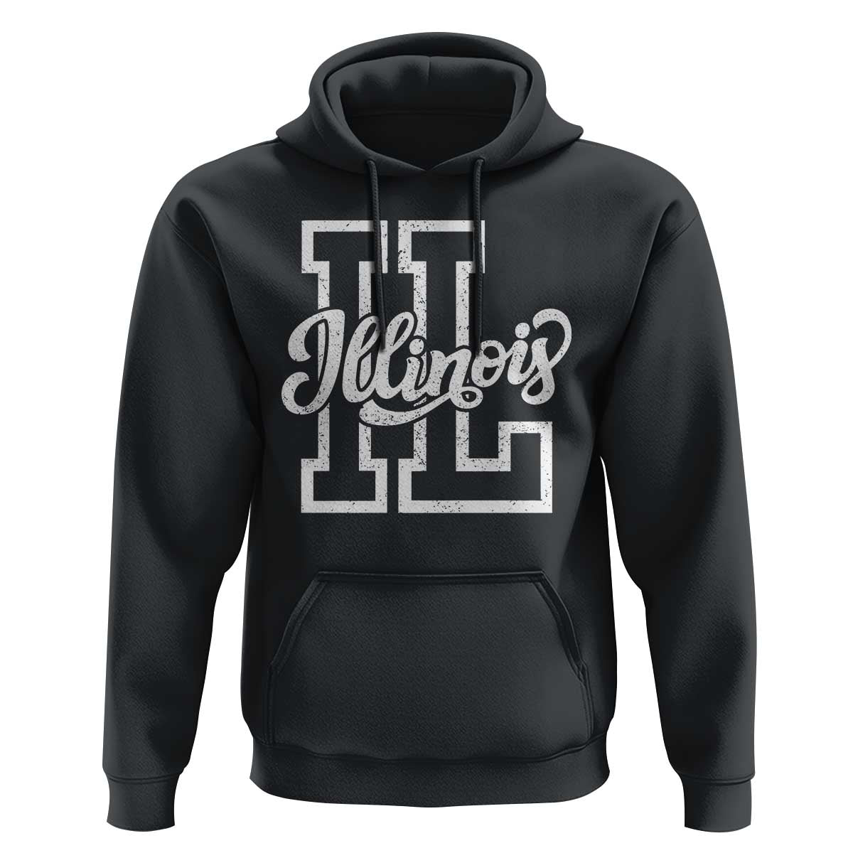 Illinois Sports Fan Hoodie Varsity Aesthetic IL State Pride