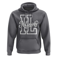 Illinois Sports Fan Hoodie Varsity Aesthetic IL State Pride