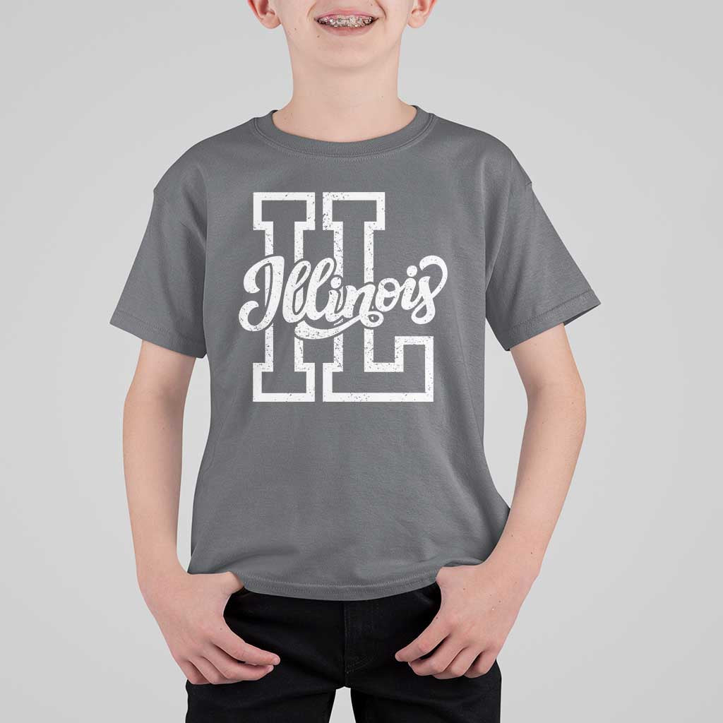 Illinois Sports Fan T Shirt For Kid Varsity Aesthetic IL State Pride