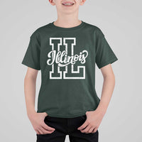 Illinois Sports Fan T Shirt For Kid Varsity Aesthetic IL State Pride