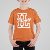 Illinois Sports Fan T Shirt For Kid Varsity Aesthetic IL State Pride