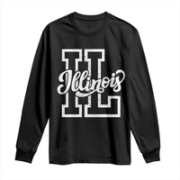 Illinois Sports Fan Long Sleeve Shirt Varsity Aesthetic IL State Pride
