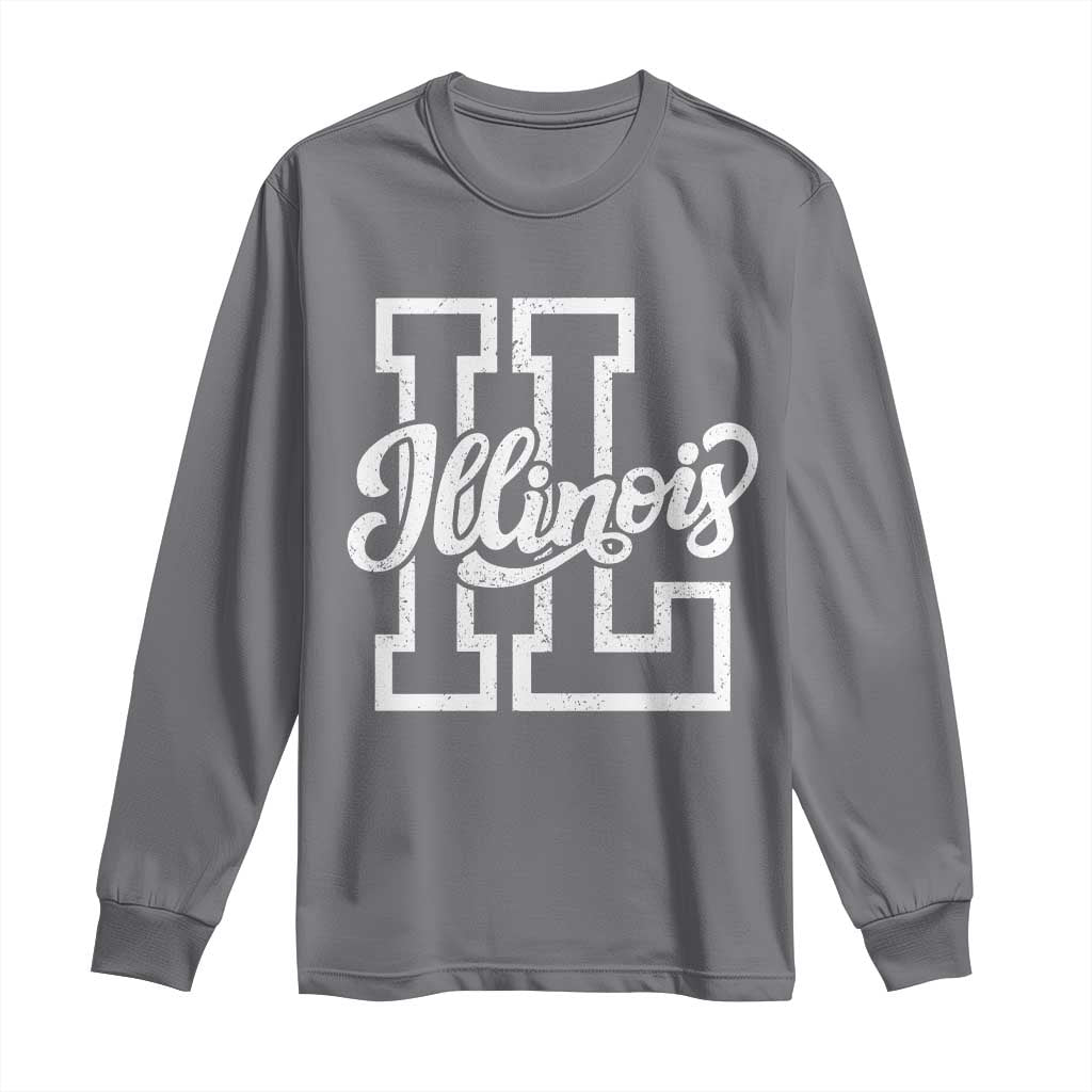Illinois Sports Fan Long Sleeve Shirt Varsity Aesthetic IL State Pride