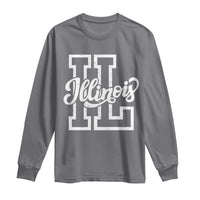 Illinois Sports Fan Long Sleeve Shirt Varsity Aesthetic IL State Pride