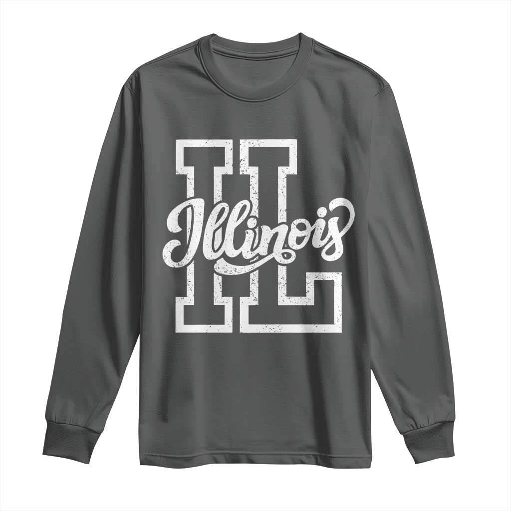 Illinois Sports Fan Long Sleeve Shirt Varsity Aesthetic IL State Pride