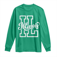 Illinois Sports Fan Long Sleeve Shirt Varsity Aesthetic IL State Pride