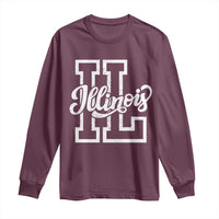 Illinois Sports Fan Long Sleeve Shirt Varsity Aesthetic IL State Pride