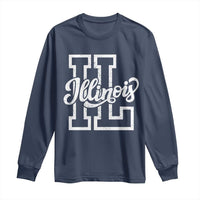 Illinois Sports Fan Long Sleeve Shirt Varsity Aesthetic IL State Pride