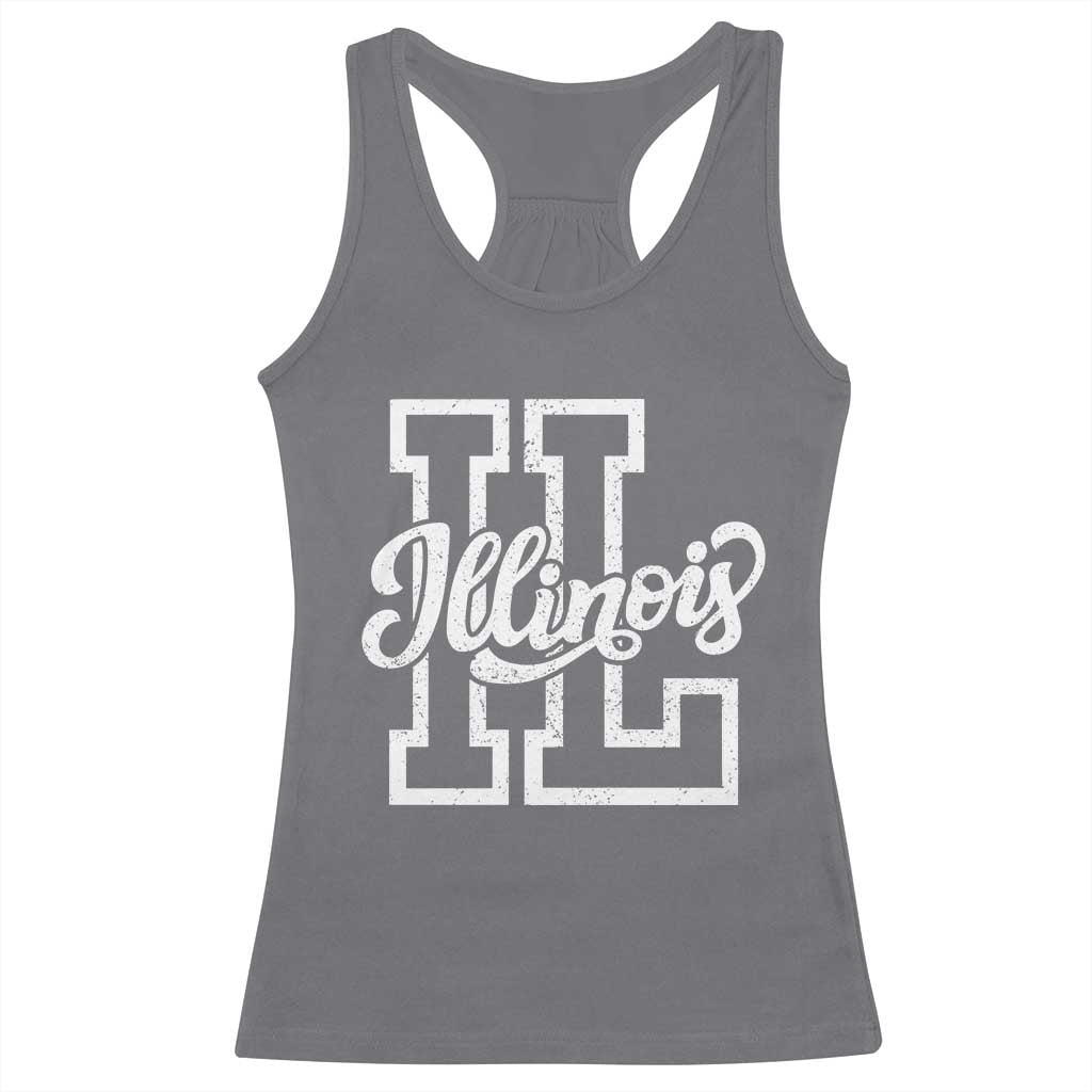 Illinois Sports Fan Racerback Tank Top Varsity Aesthetic IL State Pride