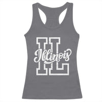 Illinois Sports Fan Racerback Tank Top Varsity Aesthetic IL State Pride