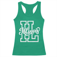 Illinois Sports Fan Racerback Tank Top Varsity Aesthetic IL State Pride