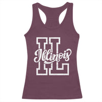 Illinois Sports Fan Racerback Tank Top Varsity Aesthetic IL State Pride