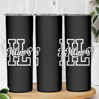 Illinois Sports Fan Skinny Tumbler Varsity Aesthetic IL State Pride
