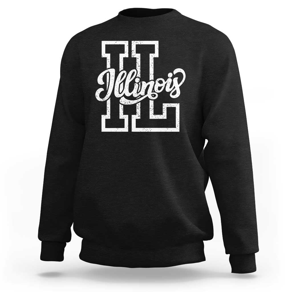 Illinois Sports Fan Sweatshirt Varsity Aesthetic IL State Pride