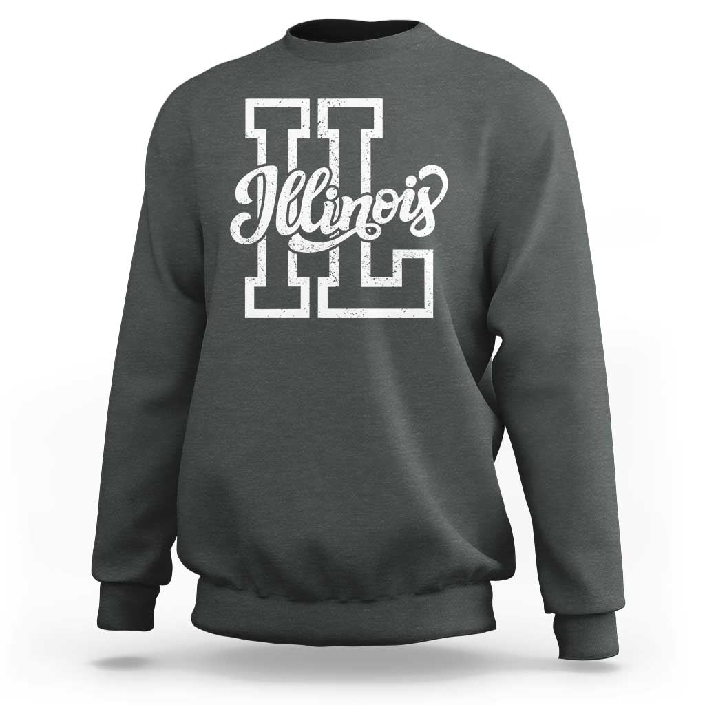 Illinois Sports Fan Sweatshirt Varsity Aesthetic IL State Pride