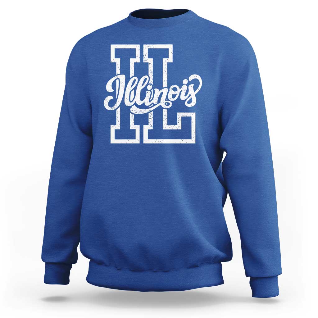 Illinois Sports Fan Sweatshirt Varsity Aesthetic IL State Pride