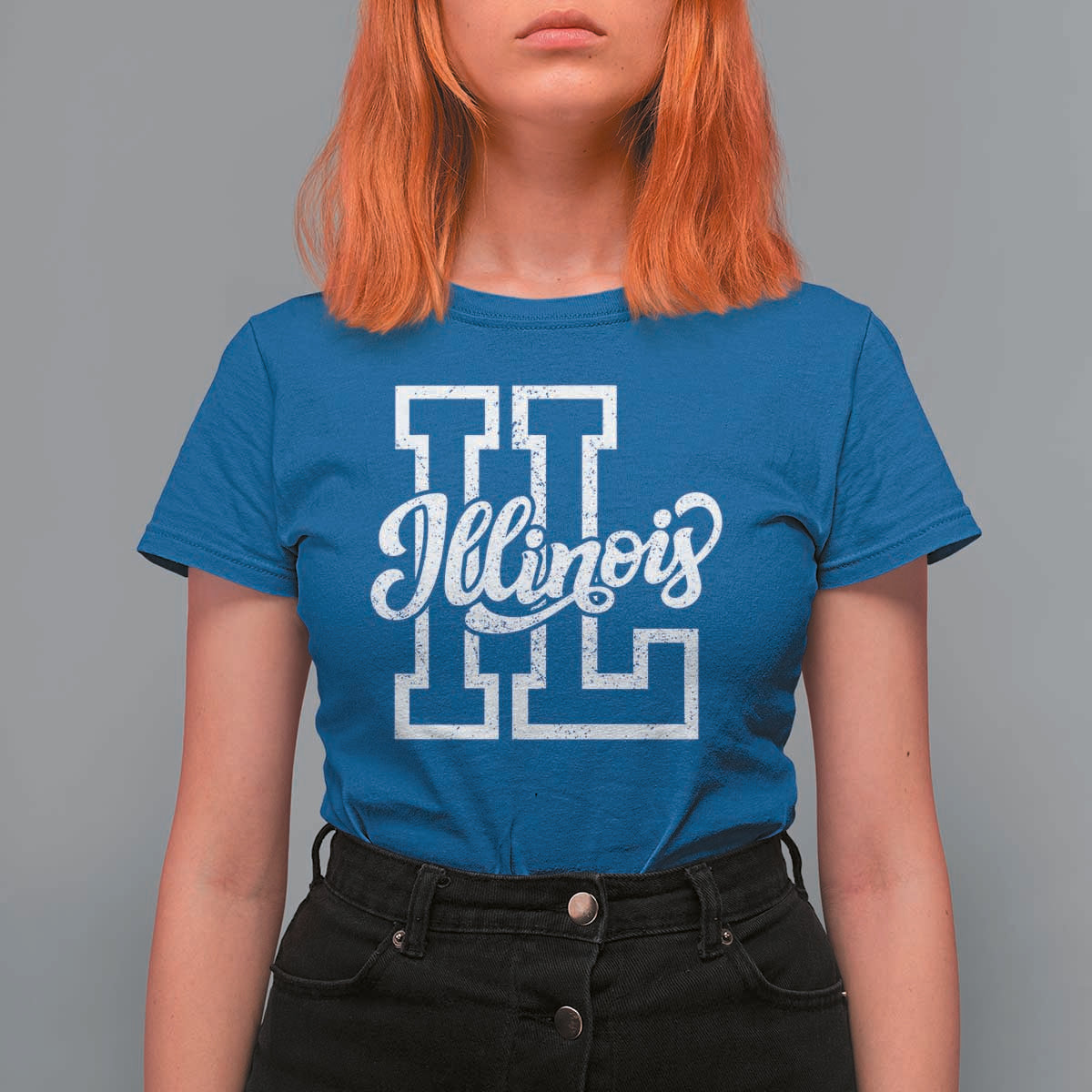 Illinois Sports Fan T Shirt For Women Varsity Aesthetic IL State Pride