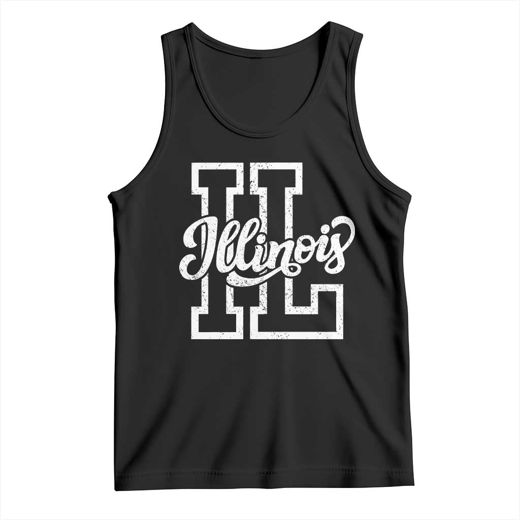 Illinois Sports Fan Tank Top Varsity Aesthetic IL State Pride