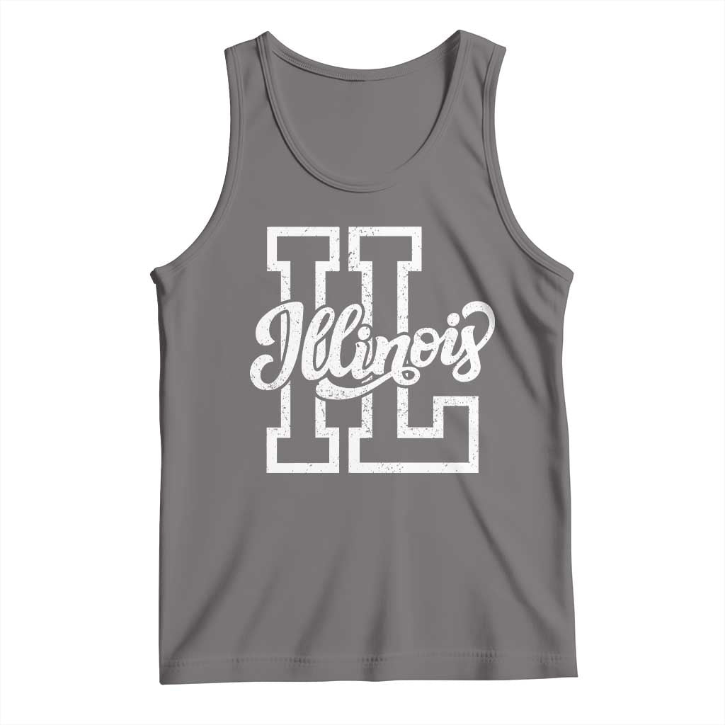 Illinois Sports Fan Tank Top Varsity Aesthetic IL State Pride