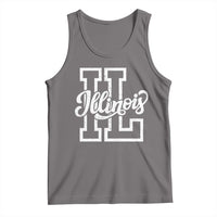 Illinois Sports Fan Tank Top Varsity Aesthetic IL State Pride