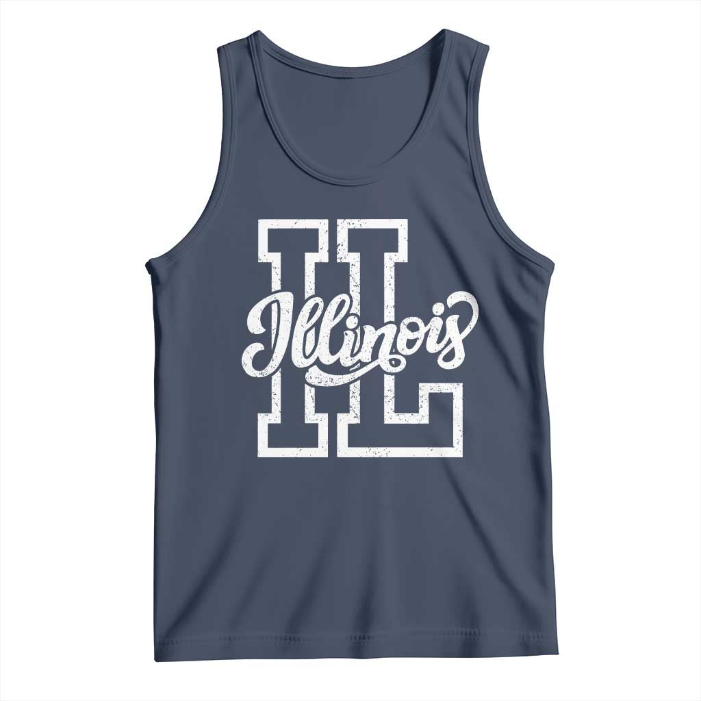 Illinois Sports Fan Tank Top Varsity Aesthetic IL State Pride