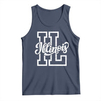 Illinois Sports Fan Tank Top Varsity Aesthetic IL State Pride