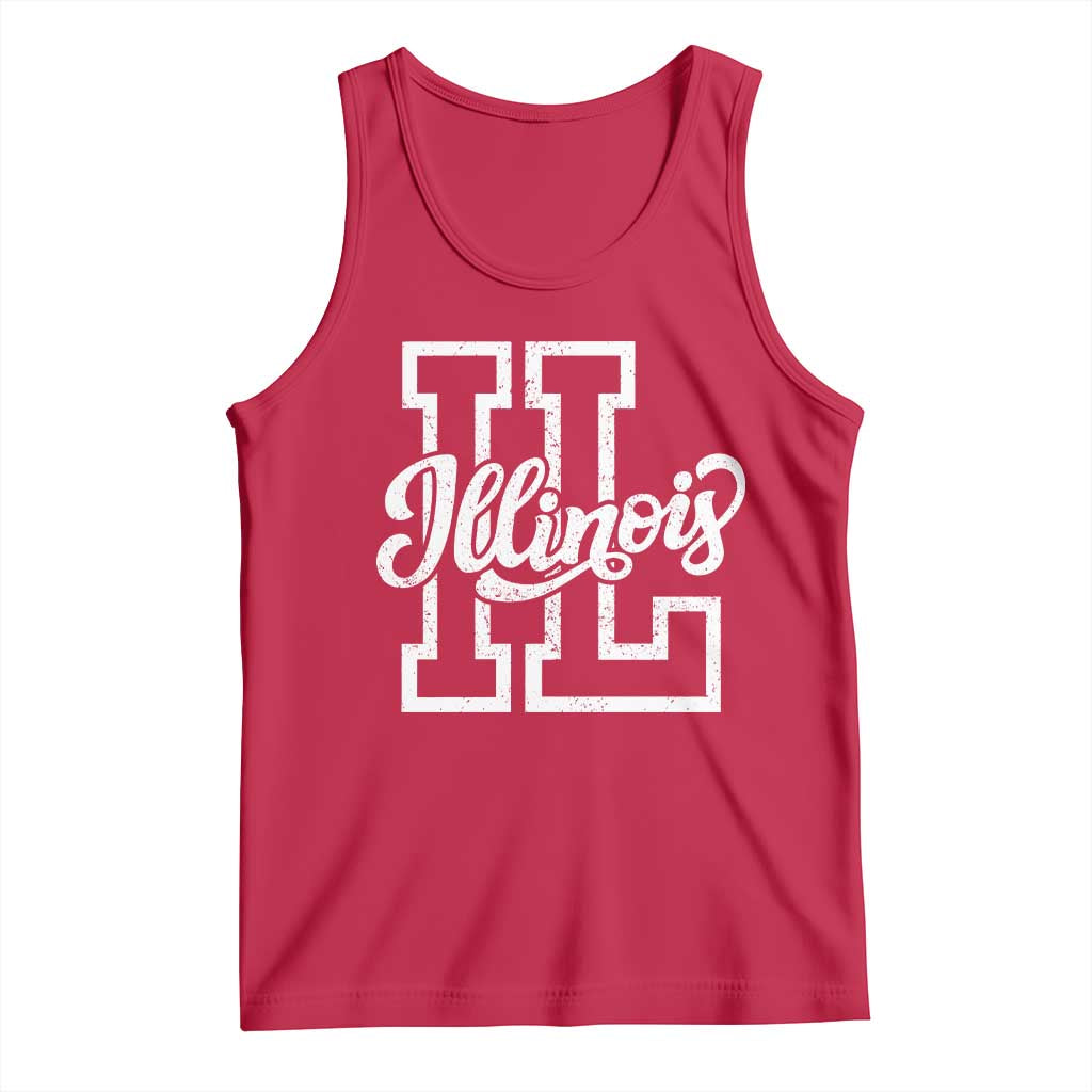Illinois Sports Fan Tank Top Varsity Aesthetic IL State Pride