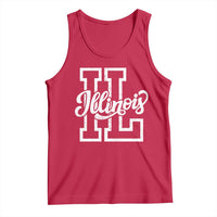 Illinois Sports Fan Tank Top Varsity Aesthetic IL State Pride