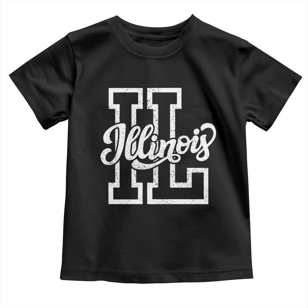Illinois Sports Fan Toddler T Shirt Varsity Aesthetic IL State Pride