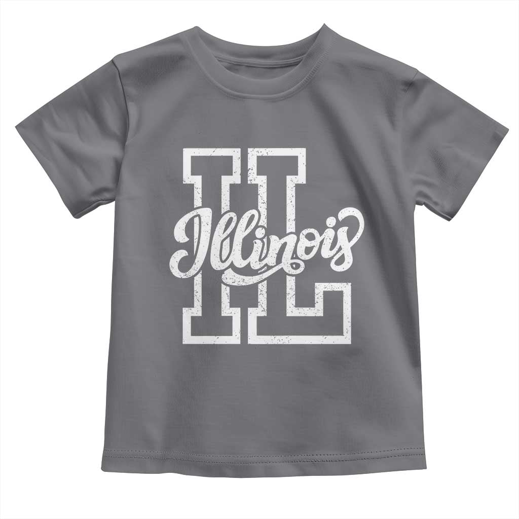 Illinois Sports Fan Toddler T Shirt Varsity Aesthetic IL State Pride