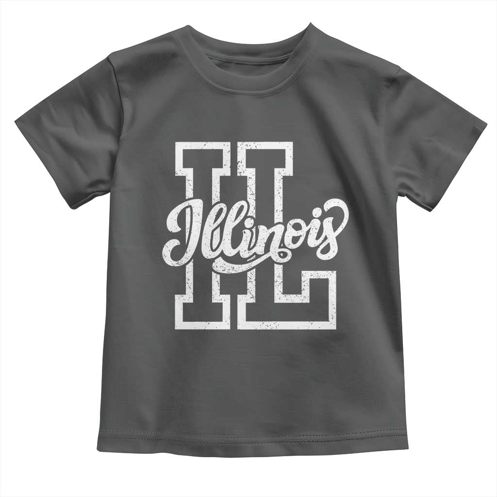 Illinois Sports Fan Toddler T Shirt Varsity Aesthetic IL State Pride