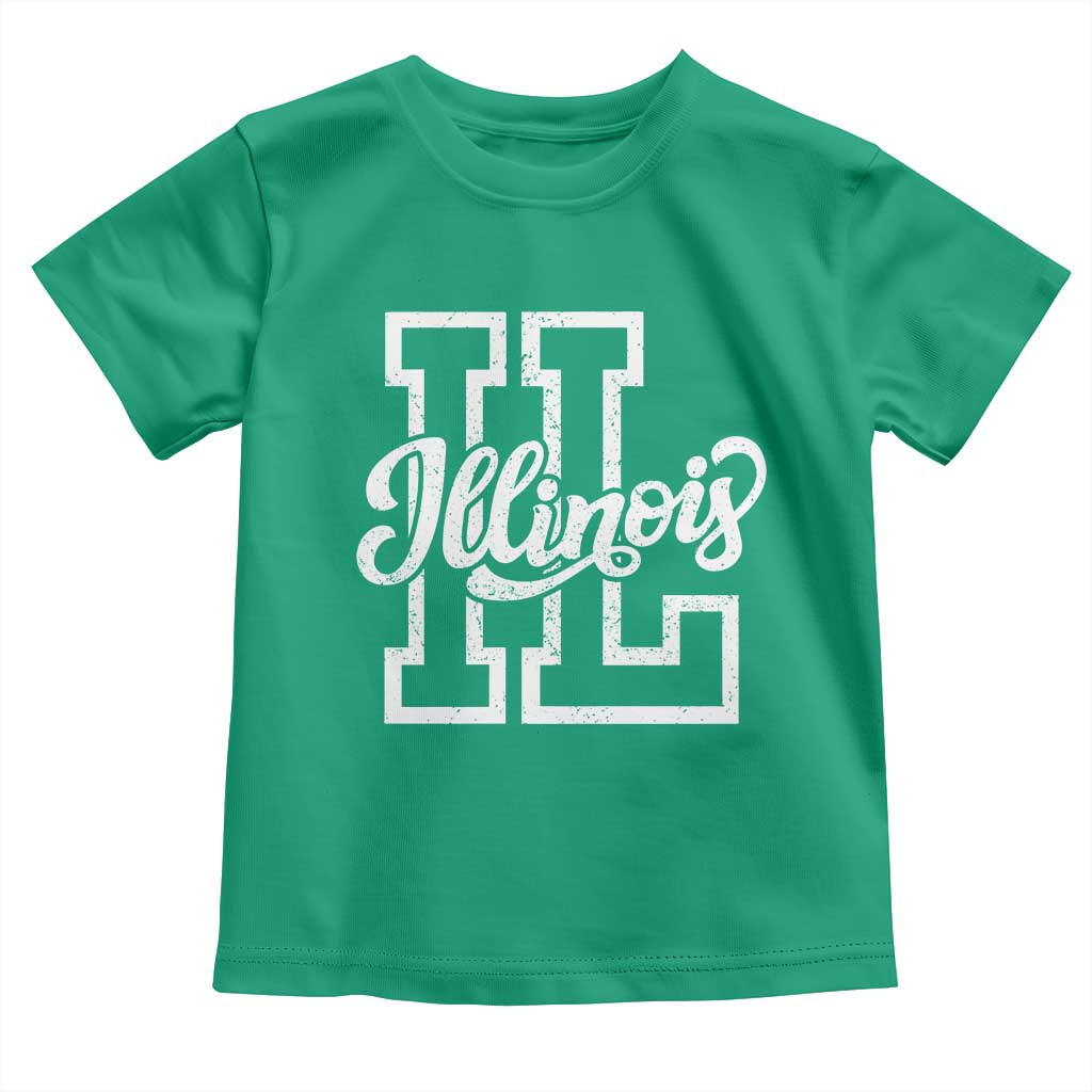 Illinois Sports Fan Toddler T Shirt Varsity Aesthetic IL State Pride