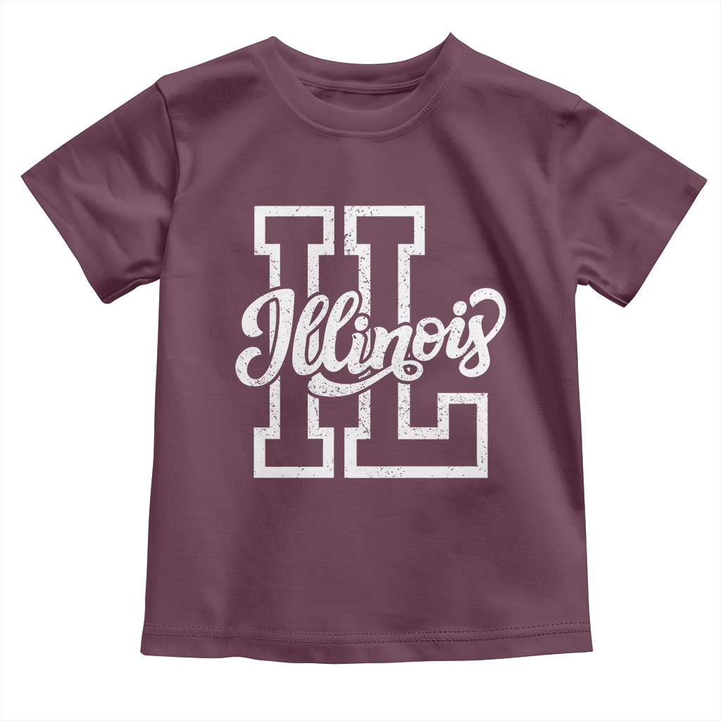 Illinois Sports Fan Toddler T Shirt Varsity Aesthetic IL State Pride